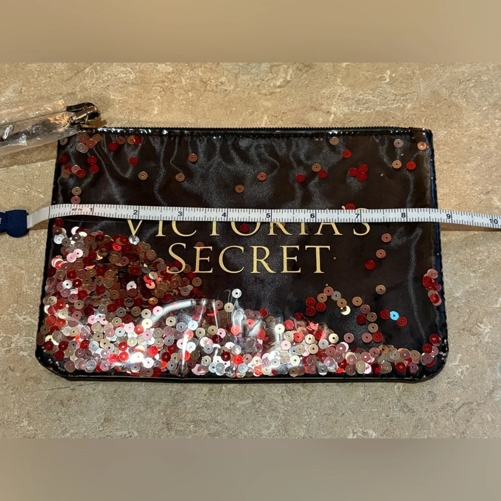 Victoria's Secret Black and Red Sequin Wristlet NWOT